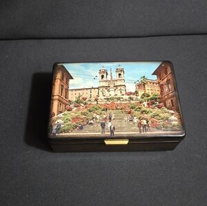 Lador Swiss Movement Music Box Featuring A Picture Of The Spanish Steps.